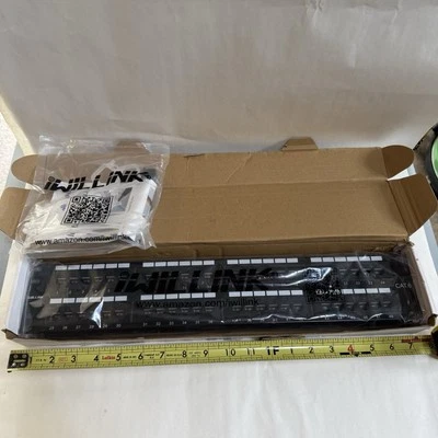 iwillink Rackmount or Wall Mount 19in Patch Panel Cat6 RJ45 Patch Panel 48 Port - Image 1 of 4