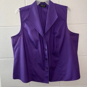 Jones New York Platinum Women’s Size 24w 100% Cotton No Iron Sleeveless Blouse - Picture 1 of 12