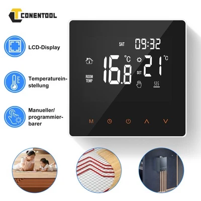Elektrische Fußbodenheizung Thermostat Digital Raumthermostat Wandheizung 16A - Bild 1 von 4