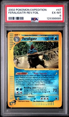 2002 Pokemon Expedition #47 Feraligatr Reverse Foil PSA 6 EX-MT - Image 1 of 2