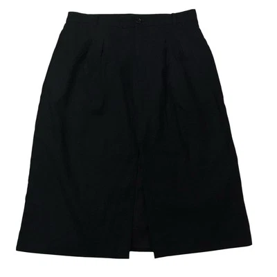 Falda midi forrada con abertura frontal mezcla de lino negra talla 12 Banana Republic para mujer Foto 1 de 4