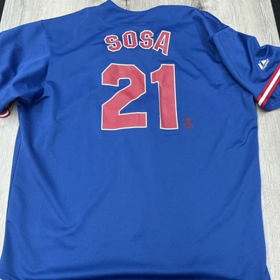 Camiseta de béisbol vintage de los Chicago Cubs para hombre 2 XL MLB Sammy Sosa 21 majestuosa años 90 Foto 1 de 4