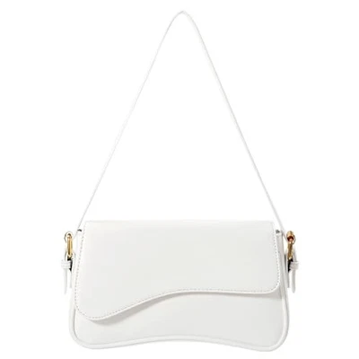 Bolso de Hombro para Mujer Y2K Moda Cartera Cuero Vegano Hobo Bolsos de Mano Blanco Foto 1 de 3