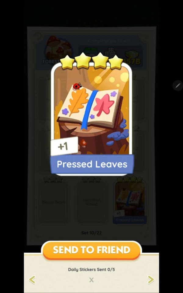 Monopoly Go Cards Pressed Leaves - Image 1 of 1