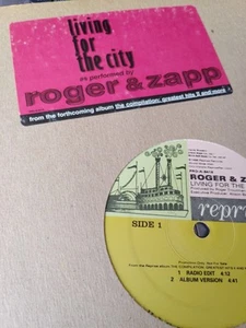 Roger & Zapp "Living For The City VG+ Promo Vinyl 12 Inch Single  - Picture 1 of 6