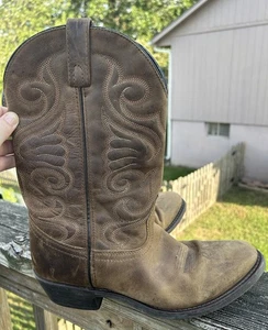Laredo Damen Bridget abgenutzt Leder hohe Westernstiefel hellbraun Größe 9 M - Bild 1 von 7