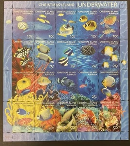 CHRISTMAS ISLAND. 2004 Marine Life Sheetlet of 20 MNH - Picture 1 of 1