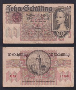 Banconota Austria 10 schilling 1946 P.-122 BB/VF - Imagen 1 de 1