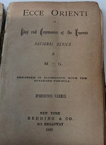 1896 ecce orienti book about the rites and rituals of the essenes jewish sect. - Picture 1 of 3