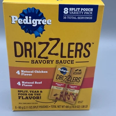 Pedigree Drizzlers Savory Sauce Chicken + Beef Variety Pack Wet Dog Food, 8ct - Image 1 of 3