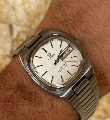 Omega Seamaster TV vintage años 70 esfera blanca automático 166.0213 día-fecha 36 mm para hombre Foto 1 de 4