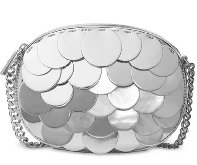 Bolso Mensajero Michael Kors Lentejuelas Ginny Plateado (Muestra de Piso) Foto 1 de 3