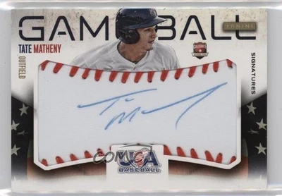 2014 Panini USA Baseball Box Set Game Ball Signatures /99 Tate Matheny #20 Auto - Image 1 of 2