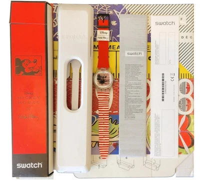 Relógio Swatch MOUSE MARINIERE GZ352 2021 Especiais Projetado por Keith Haring - Imagem 1 de 4
