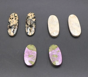 Pair Gemstones Stone, Multi Gemstone, Handmade Loose Cabochon Lot 91.70 Carat - Picture 1 of 4