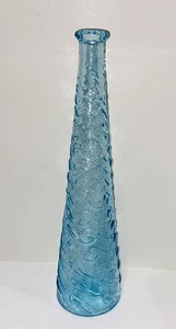 Vintage Empoli italienische Kunst Glas hell eisblau Welle Geist Flasche - ohne Stopfen - Bild 1 von 5