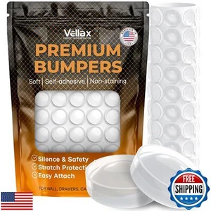 Vellax Cabinet Door Bumpers 256 Pcs - Clear Self Adhesive Pads for Noise Damp - Picture 1 of 5