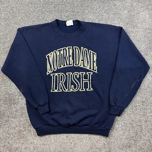 Vintage Notre Dame Fighting Irish Sweatshirt Mens XL Blue Crewneck Football - Picture 1 of 5