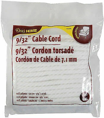 Dritz Home Polyester Cable Cord White 10yds