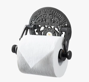 Porta rotolo carta igienica Waterloo design vittoriano da parete in ghisa - Foto 1 di 6