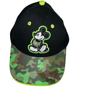 Disney Mickey Mouse Camo Black Green Baseball Cap Adjustable Kids Youth