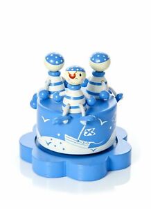 Mousehouse Blue Pirate Children's Wooden Music with Box Row Your Boat Music