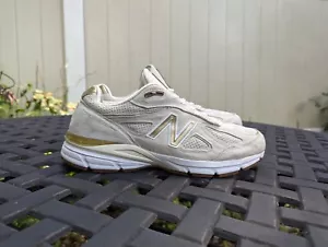 New Balance 990v4 Angora Made In USA Off White Gold Shoes M990AG4 Men's Size 11 - Picture 1 of 9