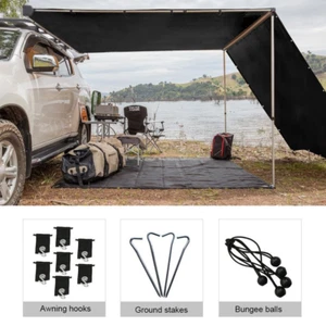 DCP RV Awning Shade with 90% Privacy Screen Free Kit 8' x 20', Black, Hot New - Picture 1 of 4