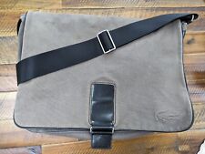 LACOSTE Messenger Bag Charcoal Cotton w/Leather Trim Uptown Vintage