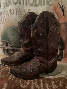 Stivali da cowboy da donna J.B. Dillon marrone pelle di capra taglia 6 JBW2213 - Foto 1 di 12