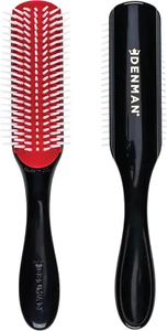 Denman Curly Hair Brush D3 (Black & Red) 7 Row Styling Brush for Detangling, Sep - Picture 1 of 6