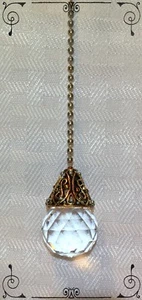 Handcrafted Rose Gold Silver Copper Multifaceted Glass Disco Bead Fan Pull - Picture 1 of 4