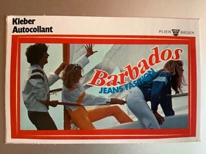 Adhesive Sticker - Barbados Jeans - Vintage 80s Original decal - Picture 1 of 1