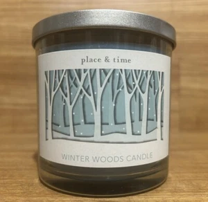 Place & Time Winter Woods 3-Wick Scented Christmas Holiday Candle 14 oz Blue ๐ - Picture 1 of 3