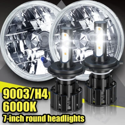 For Hummer H2 2003-2008 2009 Pair 7 inch Round LED Headlights High Low Beam - Image 1 of 4