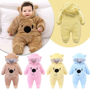 Recién Nacido Bebé Niños Oso Mameluco con Capucha Mono Body Niño Niña Ropa Conjuntos - Imagen 1 de 24