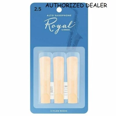 3-pack Rico Royal Alto Saxophone Reeds Strength 2.5 Sax RJB0325