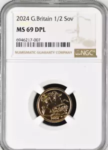 2024 Gold Half Sovereign NGC MS69 Großbritannien Royal Mint - Bild 1 von 2