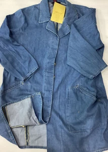 Denim & Co. 100% Cotton Blue Jean Jacket 1X Pockets Knee High Shirt Coat NWT - Picture 1 of 11