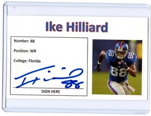 Tarjeta índice A firmada autografiada por IKE HILLIARD NFL Giants 3x5 - Imagen 1 de 1