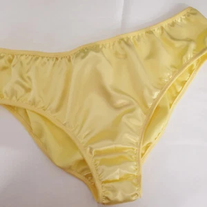 SHINY Yellow SATIN VINTAGE STYLE KNICKERS PANTY SIZE XS- XXL MADE IN FRANCE - Picture 1 of 8