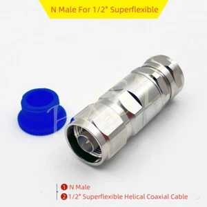 N Male Connector For 1/2" Superflexible Helical Corrugated Coax ANDREW FSJ4-50B - Picture 1 of 6