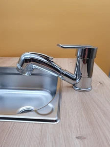 Wasserhahn Einhebelmischer Parma ausziehbar mit Dusche Wohnmobil Camping Boot - Bild 1 von 8