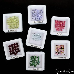 7 Lots Estate Genuine Semi Precious Round Cut Multi Gemstones Collection~240 Pcs - Picture 1 of 7