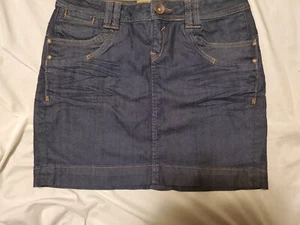 Ladies Stretch Denim Skirt 5 Pocket Sz 34 Waist QS by S. Oliver Dark Wash - Picture 1 of 7