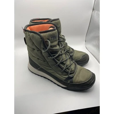 Adidas Terrex Primaloft Winter Boots Lace Up Women's Green Olive Size 6 US - Image 1 of 4