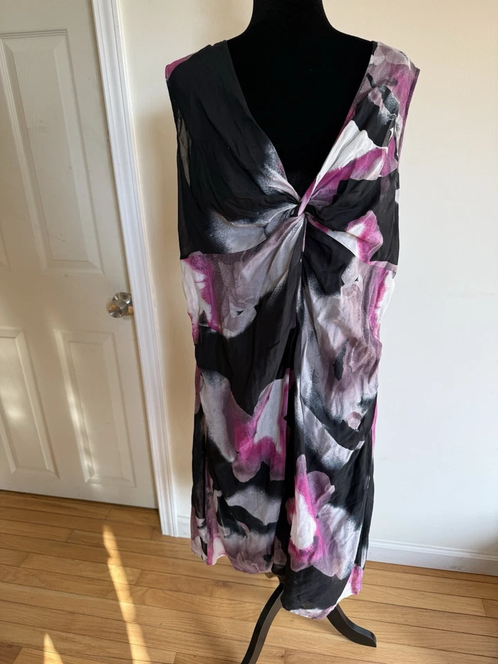 Calvin Klein Women’s Black And Pink Abstract Sleeveless Dress Size 18W - Image 1 of 4