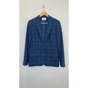 Vintage Pendleton Tartan Plaid 100% Pure Virgin Wool Blazer Jacket Womens M USA - Picture 1 of 10