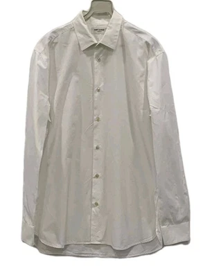 Camisa de vestir Saint Laurent Paris blanca con botones talla 40 (153/4) calce ajustado #C10 Foto 1 de 4