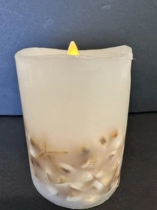 luminara Candle Seashell Ivory Wax Flameless LED Battery READ - Picture 1 of 5